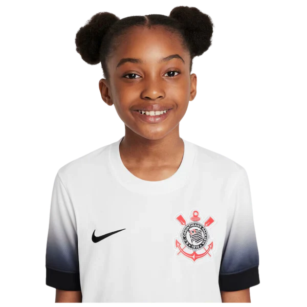 Conjunto Infantil Corinthians Home 25/26 Nike - Branca