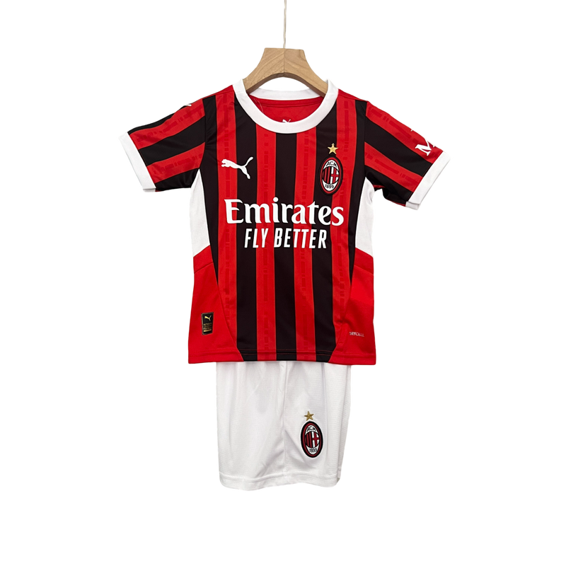 Conjunto Infantil AC Milan Home 24/25 Puma - Vermelha