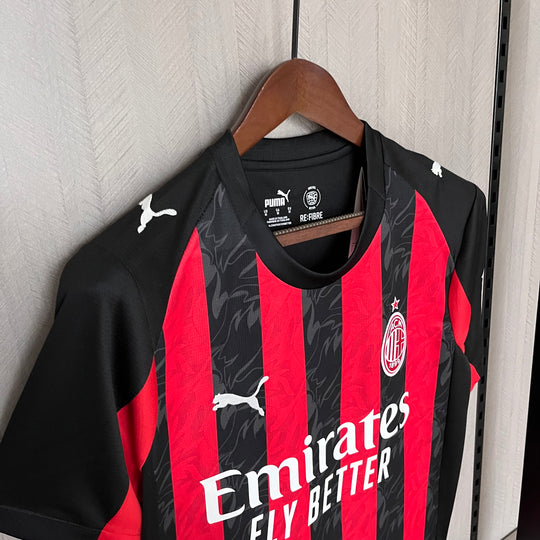 Camisa AC Milan Home 25/26 Torcedor Masculina - Preta e Vermelha