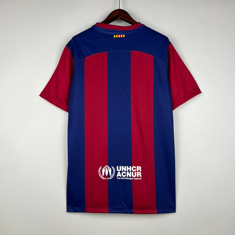 Camisa Barcelona Home 23/24 s/nº Torcedor Masculina - Azul e Grená