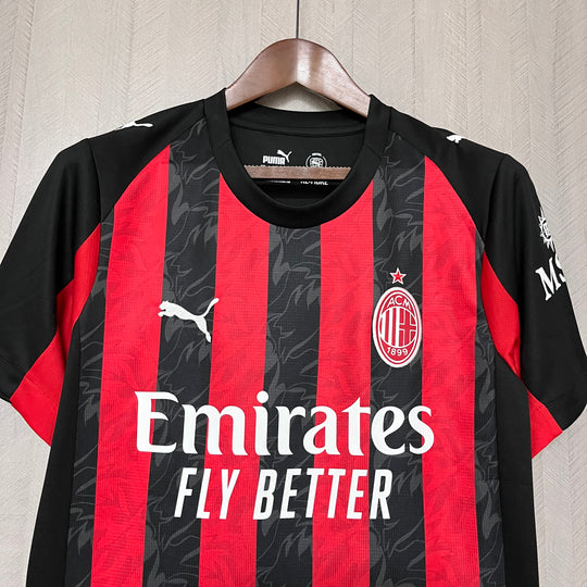 Camisa AC Milan Home 25/26 Torcedor Masculina - Preta e Vermelha
