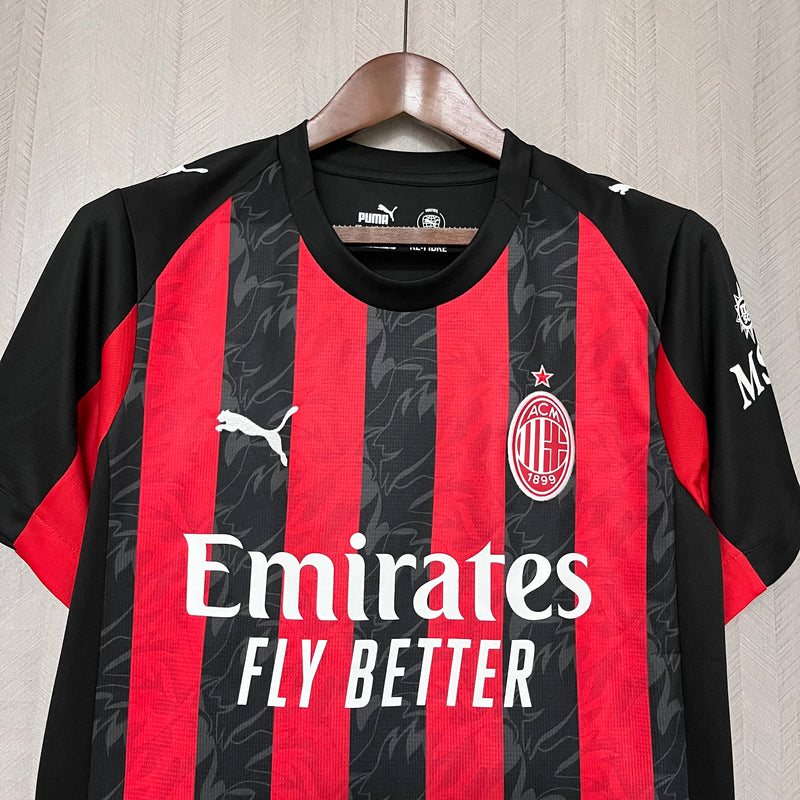 Camisa AC Milan Home 25/26 Torcedor Masculina - Preta e Vermelha
