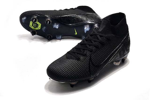 Chuteira Campo Nike Mercurial Superfly 7 Elite SG-PRO Anti Clog All Black - Cano Alto