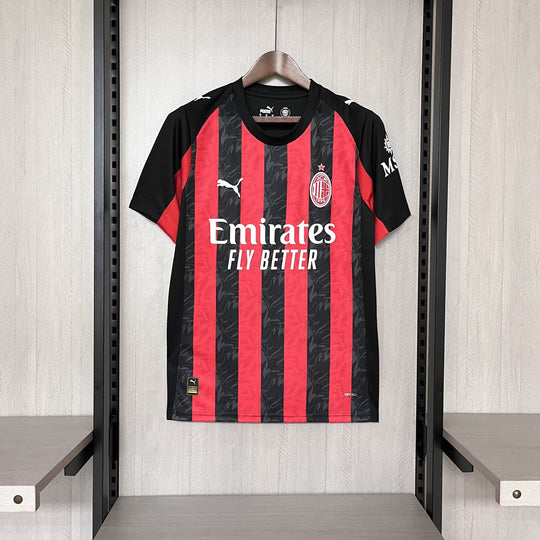 Camisa AC Milan Home 25/26 Torcedor Masculina - Preta e Vermelha