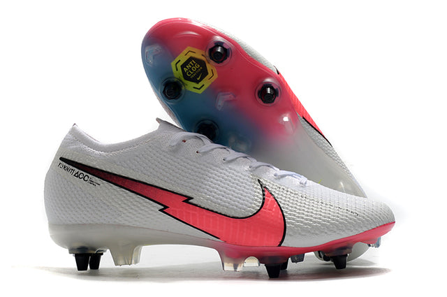 Chuteira Campo Nike Mercurial Vapor 13 Elite SG-PRO Anti Clog Branco/Rosa/Azul