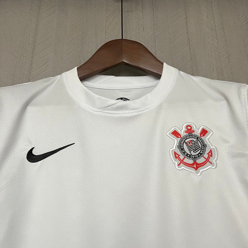Conjunto Infantil Corinthians Home 25/26 Nike - Branca
