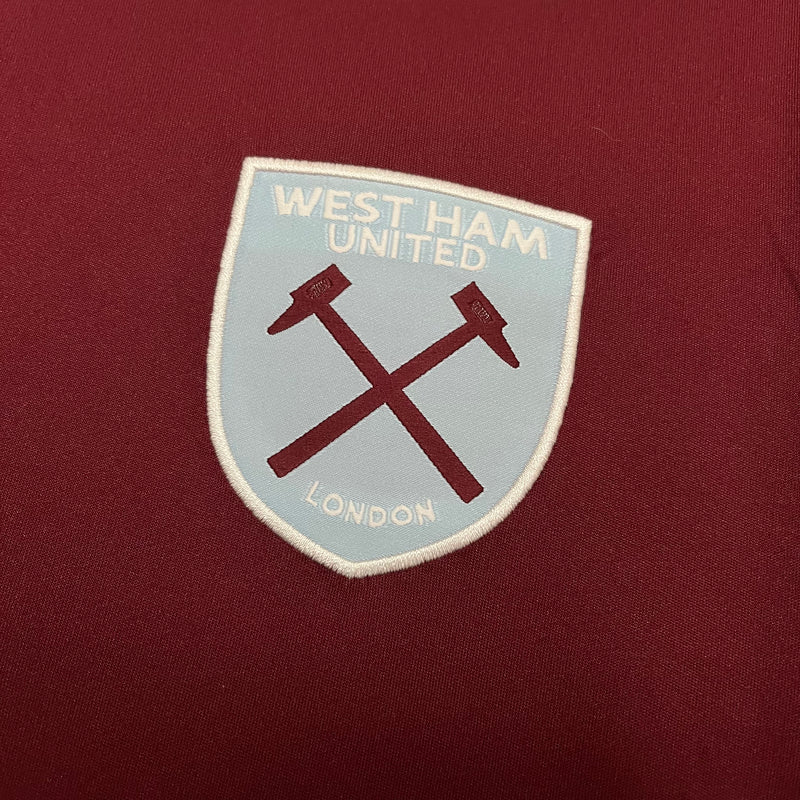 Camisa West Ham Home 24/25 s/n° Torcedor Umbro Masculina - Grená