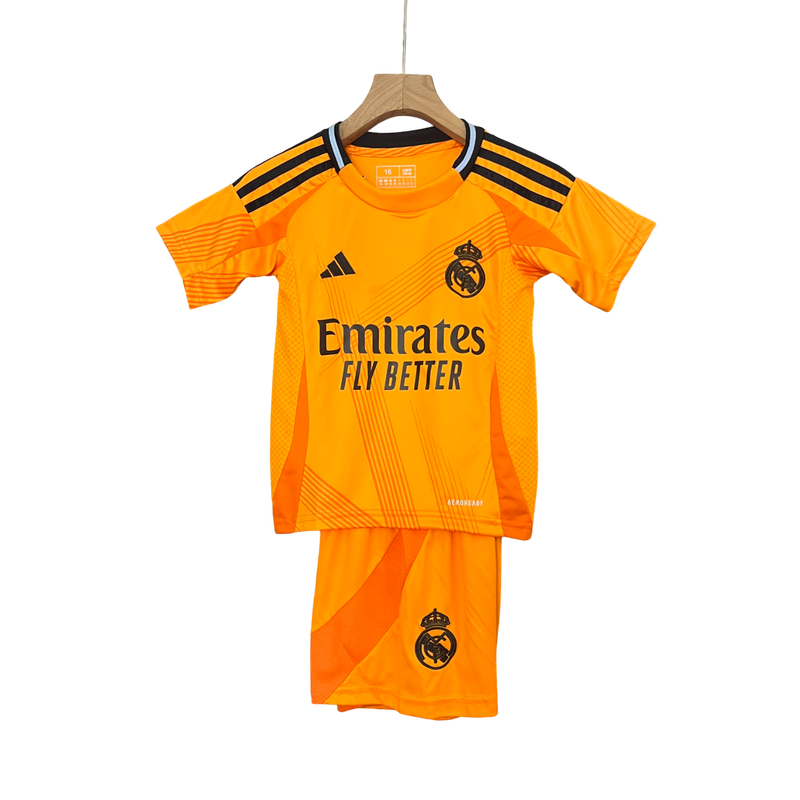 Conjunto Infantil Real Madrid Away 24/25 Adidas - Laranja