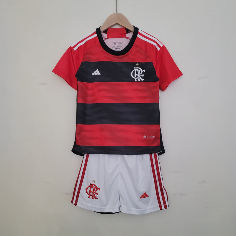 Kit Infantil Flamengo 23/24 Adidas - Rubro Negro