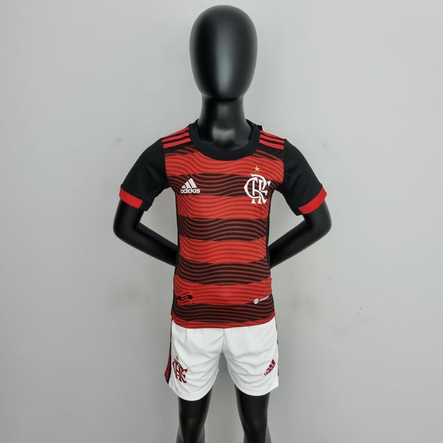 Kit Infantil Flamengo 22/23 Adidas - Rubro Negro