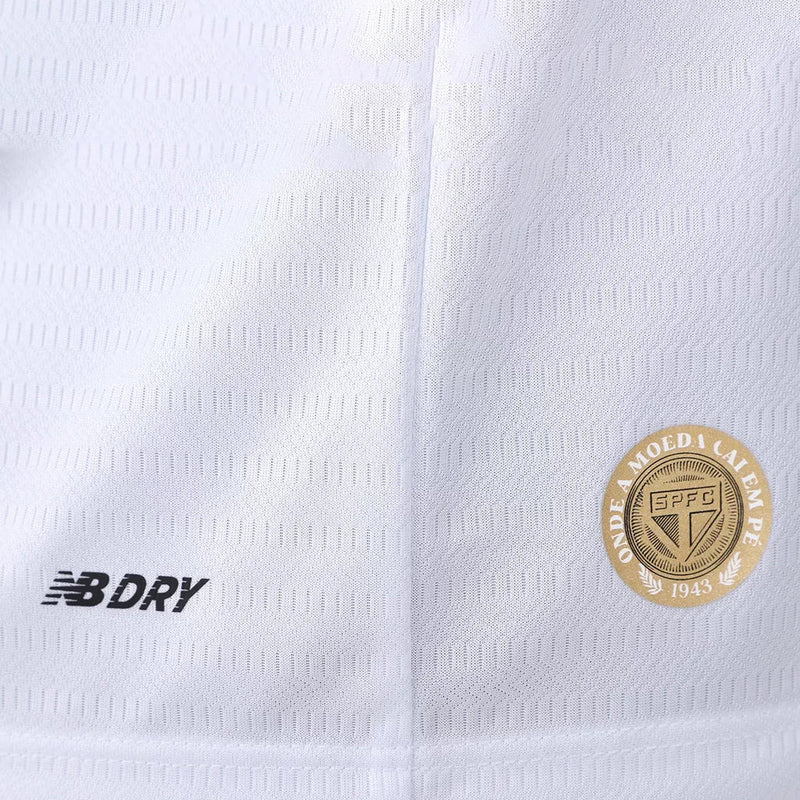 Camisa São Paulo Home 24/25 Torcedor New Balance Masculina - Branca, Preta e Vermelha