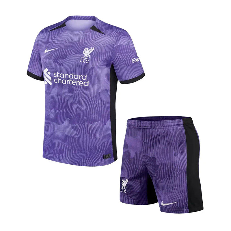 Conjunto Infantil Liverpool Third 23/24 - Roxo