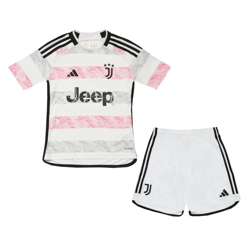 Conjunto Infantil Juventus Away 23/24 - Branco