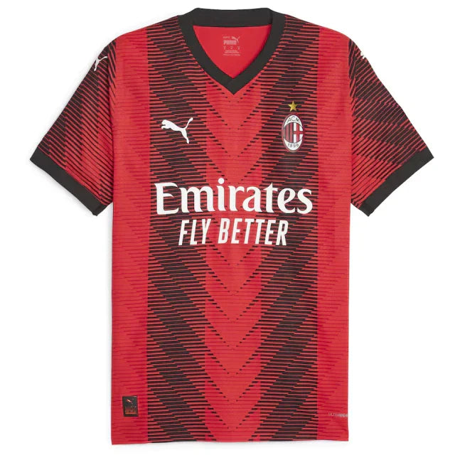 Camisa Milan Home 23/24 s/n° Torcedor Masculino - Vermelho e Preto