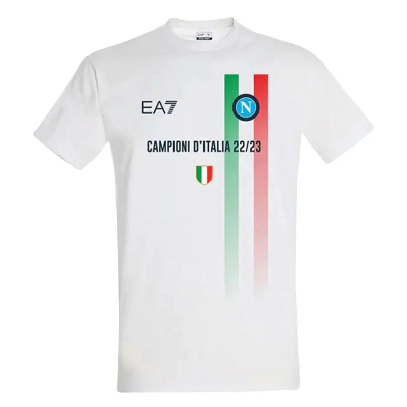 Camisa Napoli Campioni D'Italia 22/23 EA7 Torcedor Masculino - Branco