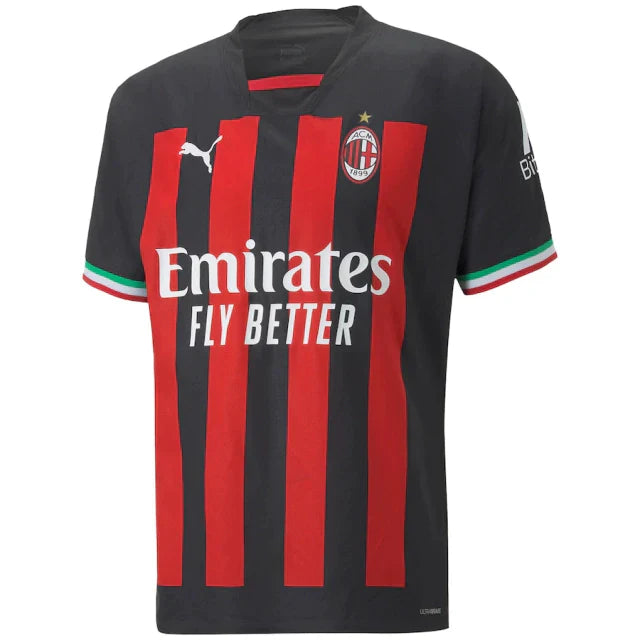 Camisa Milan Home 22/23 s/n° Torcedor Masculino - Vermelho e Preto