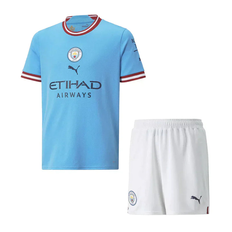 Conjunto Infantil Manchester City Home 22/23 - Azul