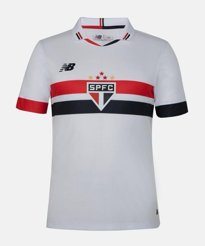 Camisa São Paulo Home 24/25 s/n° New Balance Reebok Masculina - Branca, Preta e Vermelha